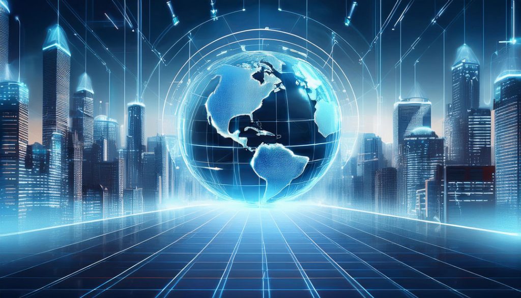 domestic relocation globe corporate city scape